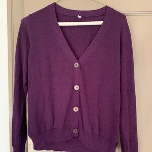 Purple Cardigan Sweater